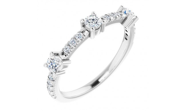 14K White 3/8 CTW Diamond Anniversary Band