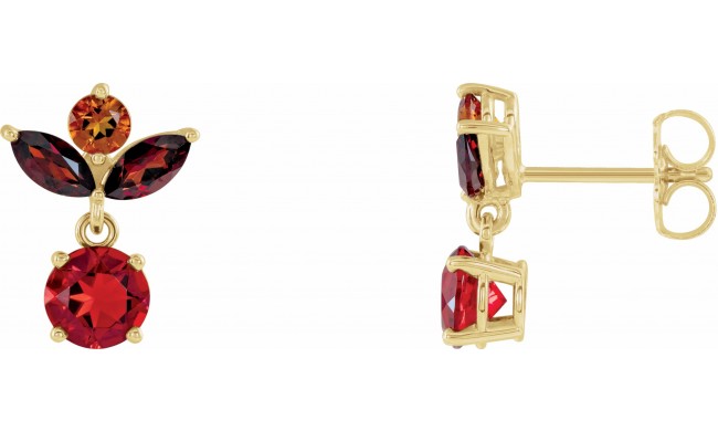 14K Yellow Multi-Gemstone Earrings