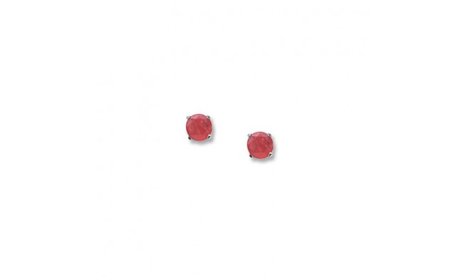 14K White Gold 4mm Ruby Stud Earrings