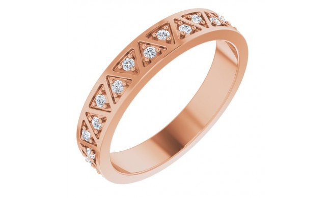 14K Rose 1/5 CTW Diamond Geometric Anniversary Band