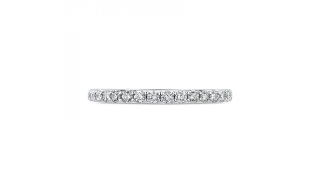 Shah Luxury 14K White Gold Round Diamond Half-Eternity Wedding Band