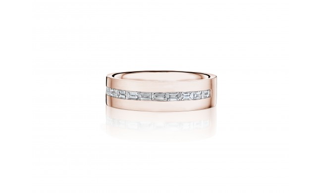 Henri Daussi 6mm Men's Wedding Band MB134 14k Gold Rose 0.69 Ctw.