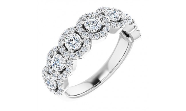 14K White 1 1/5 CTW Diamond Anniversary Band