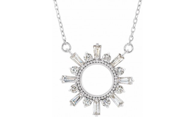 14K White 3/8 CTW Diamond Circle 16 Necklace