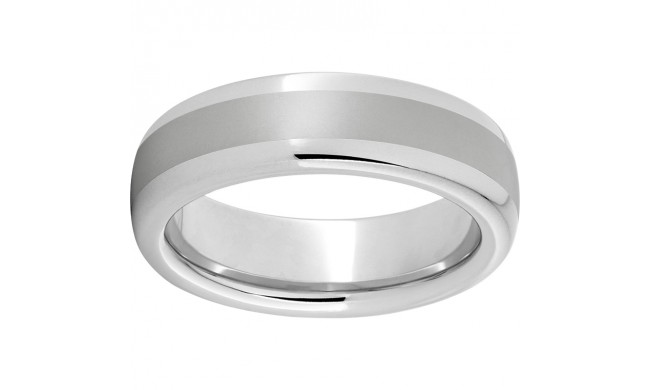 Serinium Domed Band with a 3mm Laser Satin Center