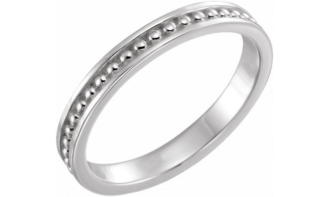 14K White Stackable Bead Ring