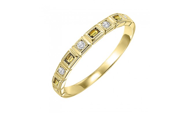 Gems One 10Kt Yellow Gold Diamond (1/10Ctw) & Citrine (1/8 Ctw) Ring
