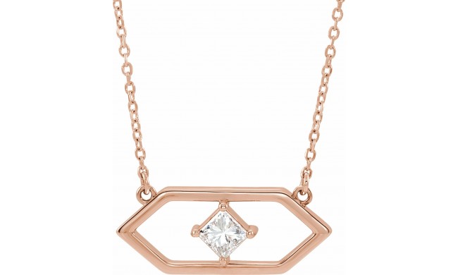 14K Rose 1/4 CTW Diamond Geometric 18 Necklace