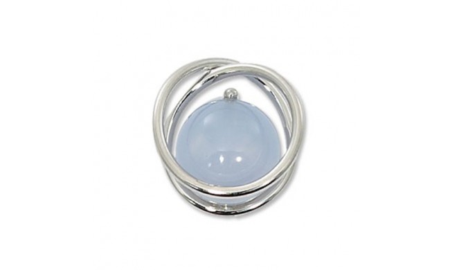 Carla Sterling Silver Continuous Circle Blue Chalcedony Pendant