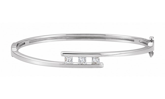 14K White 5/8 CTW Diamond Bangle Bracelet