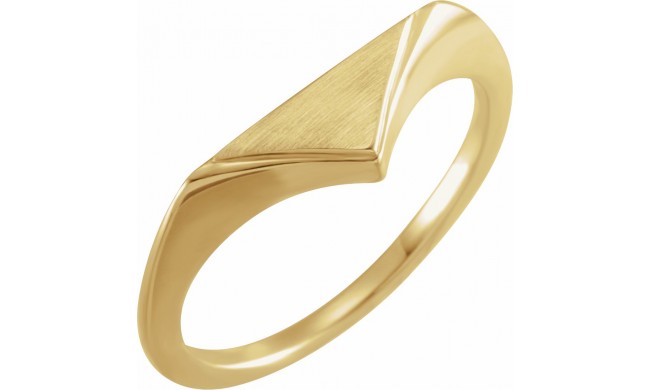 14K Yellow 11.5x6 mm Geometric Signet Ring