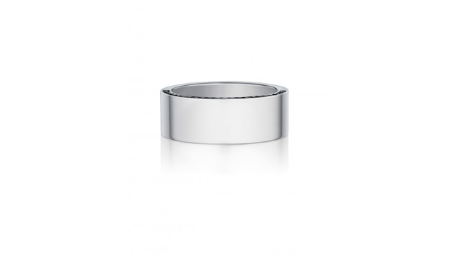 Henri Daussi 8mm Men's Wedding Band MB11 18k Gold White 0.40 Ctw.