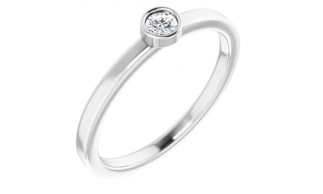 14K White 1/10 CTW Diamond Ring