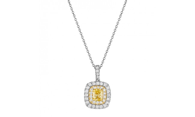 Henri Daussi Yellow Platinum Diamond Pendant