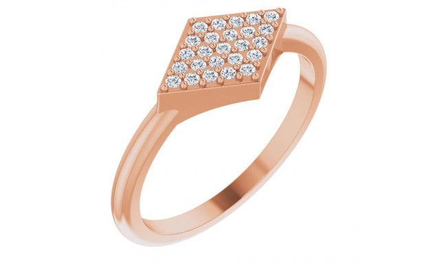 14K Rose 1/8 CTW Diamond Geometric Ring