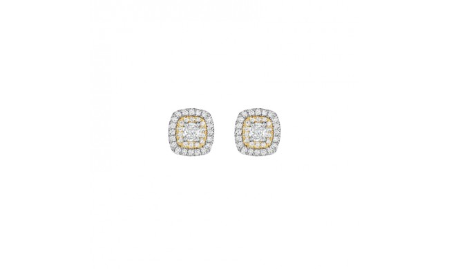 Henri Daussi 18k Yellow Gold Diamond Stud Earrings