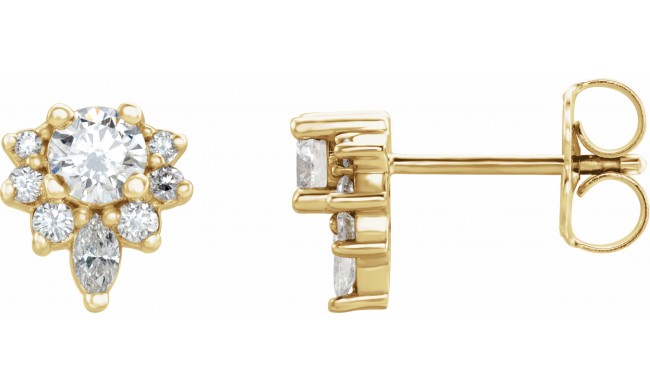 14K Yellow 1/2 CTW Diamond Earrings