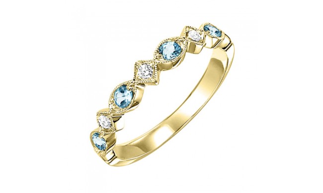 Gems One 10Kt Yellow Gold Diamond (1/20Ctw) & Blue Topaz (1/6 Ctw) Ring