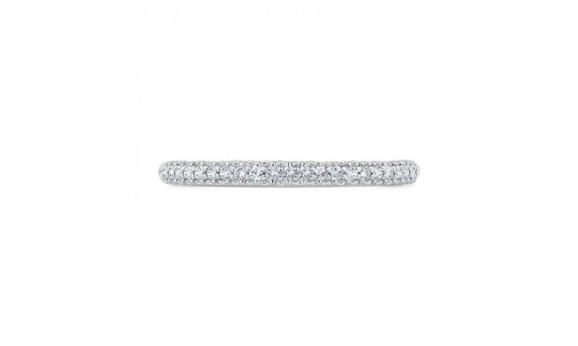 Shah Luxury 14K White Gold Round Cut Diamond Wedding Band