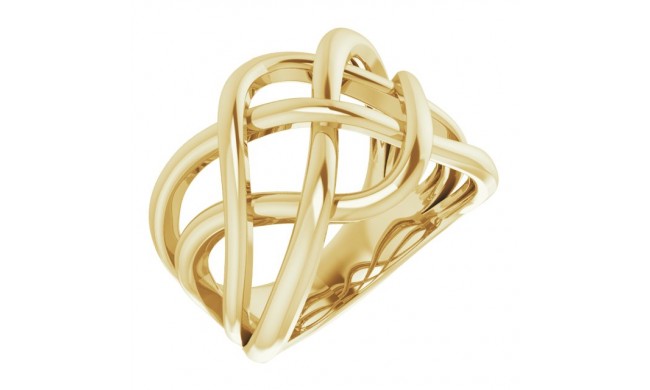 14K Yellow Criss-Cross Ring