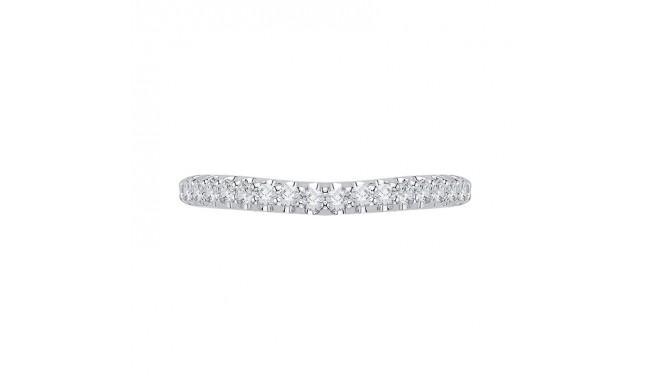 Shah Luxury 14K White Gold Round Diamond Half-Eternity Wedding Band with Euro Shank