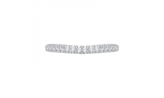 Shah Luxury 14K White Gold Round Diamond Half-Eternity Wedding Band with Euro Shank