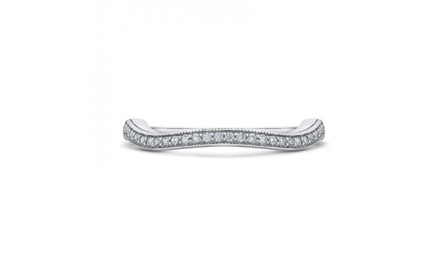 Shah Luxury 14K White Gold Round Diamond Half-Eternity Wedding Band