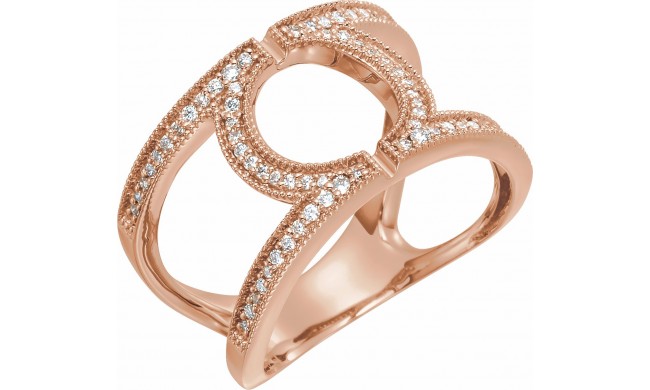 14K Rose 1/4 CTW Round Geometric Diamond Ring