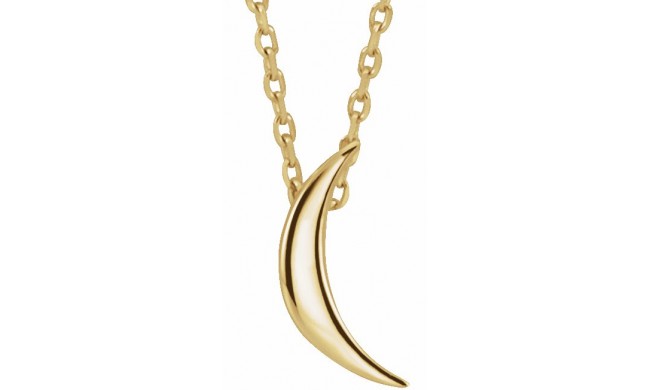 14K Yellow Crescent 16-18 Necklace