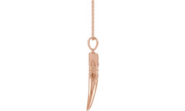 14K Rose 26.2x13.4 mm Tusk 16-18 Necklace
