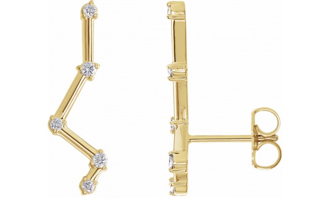 14K Yellow 1/10 CTW Diamond Constellation Earring Climbers
