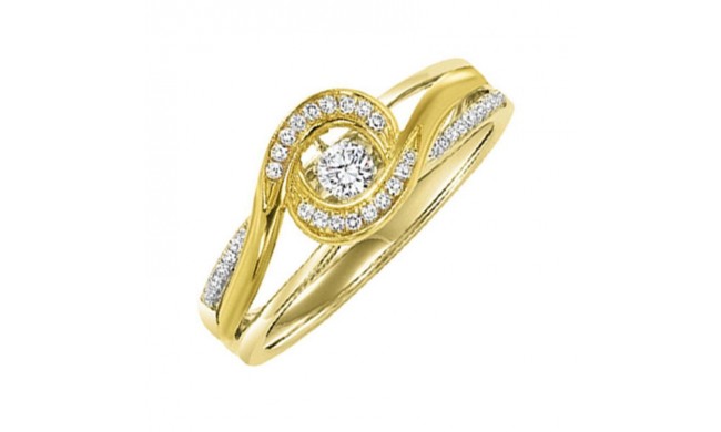 Gems One 14KT Yellow Gold & Diamond Rhythm Of Love Fashion Ring  - 1/5 ctw