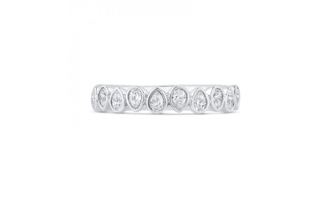 Shah Luxury 14K White Gold Round Cut Diamond Wedding Band