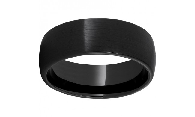 Black Diamond Ceramic Domed Band with Satin Finish