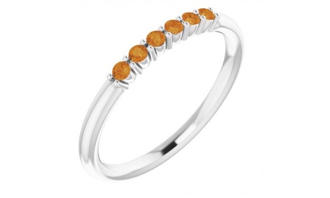 14K White Citrine Stackable Ring