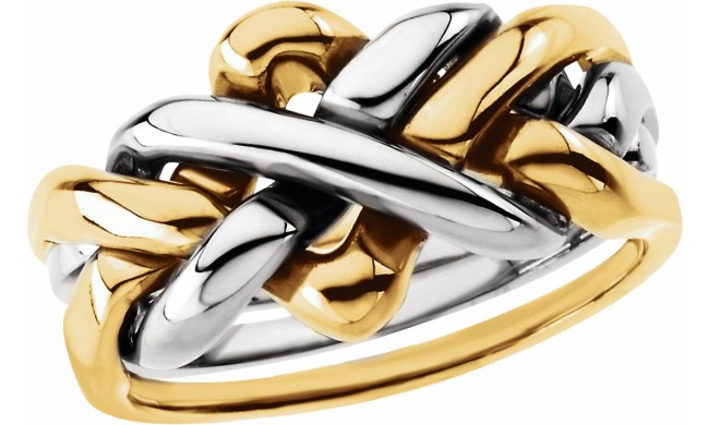 14K Yellow/White 12.5 mm 4-Piece Puzzle Ring