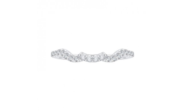 Shah Luxury 14K White Gold Round Diamond Half-Eternity Wedding Band