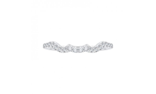 Shah Luxury 14K White Gold Round Diamond Half-Eternity Wedding Band