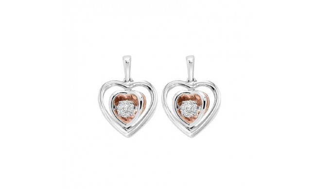Gems One 10KT Pink Gold & Diamond Rhythm Of Love Fashion Earrings  - 1/5 ctw