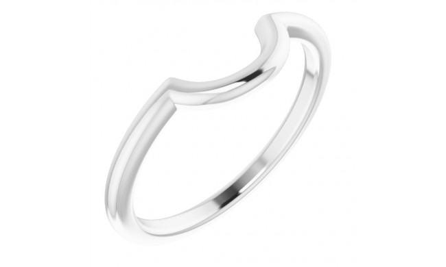 14K White Matching Band for 6.5 mm Engagement Ring