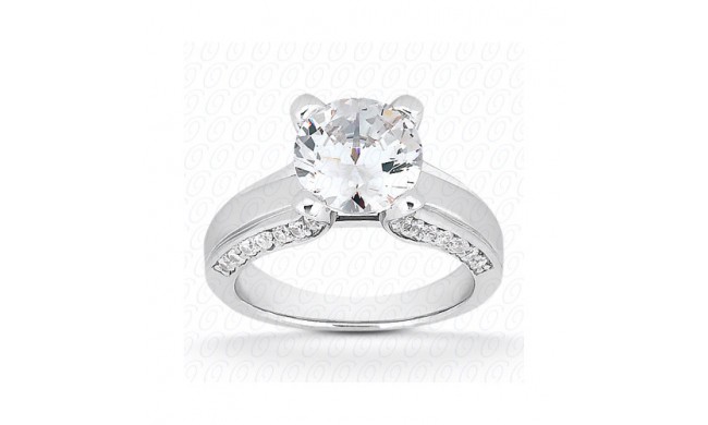 14k White Gold Diamond Semi-Mount Fancy Engagement Ring