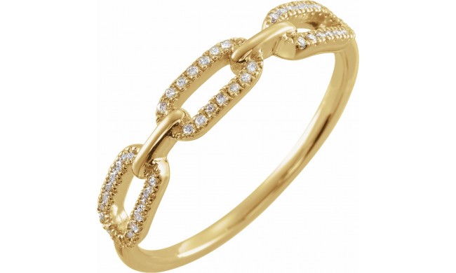 14K Yellow 1/6 CTW Diamond Chain Link Ring