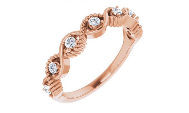 14K Rose 1/5 CTW Diamond Stackable Ring