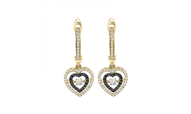Gems One 14KT Yellow Gold & Diamond Rhythm Of Love Fashion Earrings   - 1/2 ctw