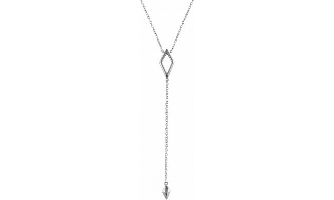14K White Geometric Y 16-18 Necklace