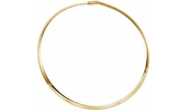 14K Yellow/White 6 mm Two-Tone Reversible Omega 7 Chain