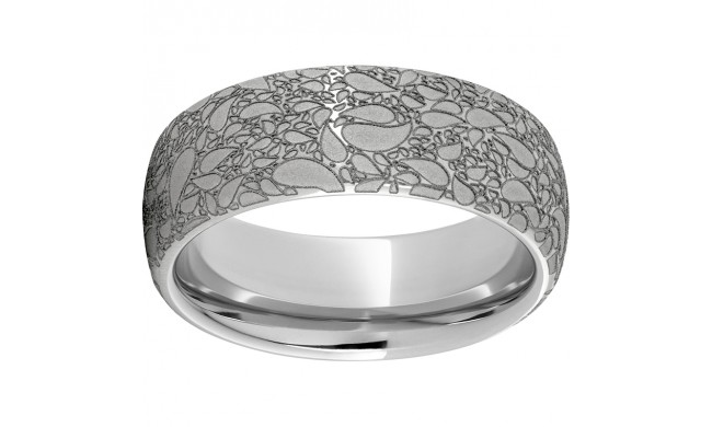 Serinium Domed Band with Carnaby Laser Engraving