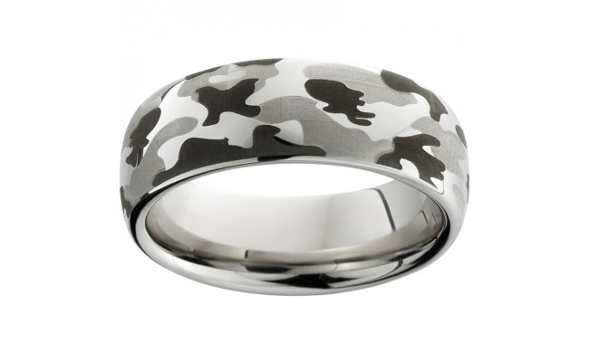 Serinium Domed Band with Camo Laser Engraving