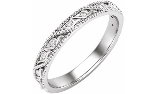 14K White .05 CTW Diamond Anniversary Band