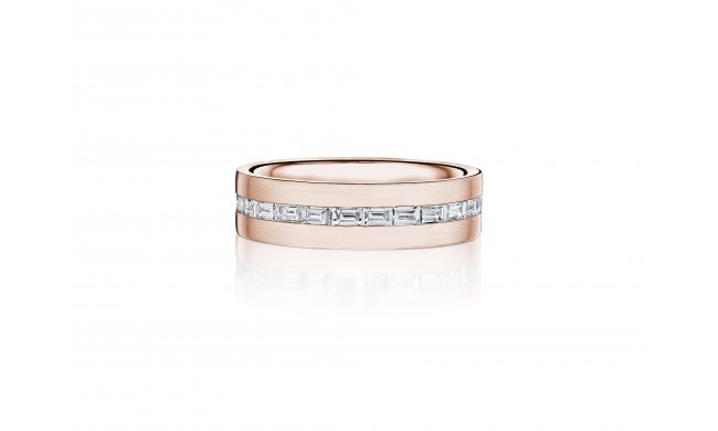 Henri Daussi 6mm Men's Wedding Band MB134 14k Gold Rose 1.31 Ctw.